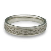 Narrow Celtic Diamond Wedding Ring in Palladium